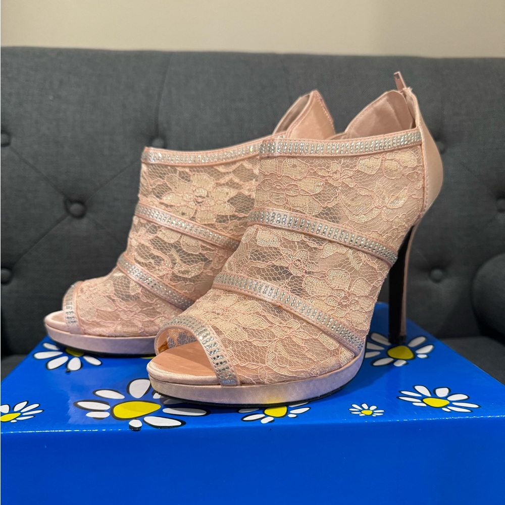 Pink Lace Heels